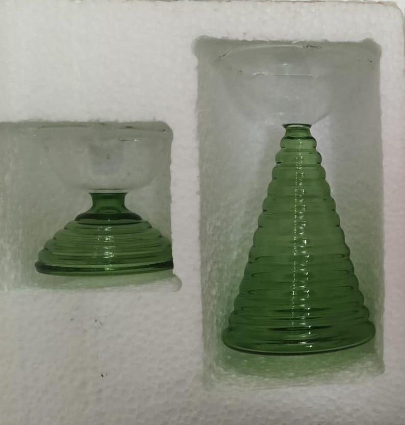 Designer Borosilicate Glass Diya Set