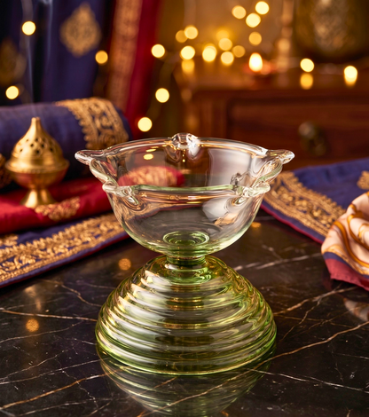 Designer Borosilicate Glass Diya Set