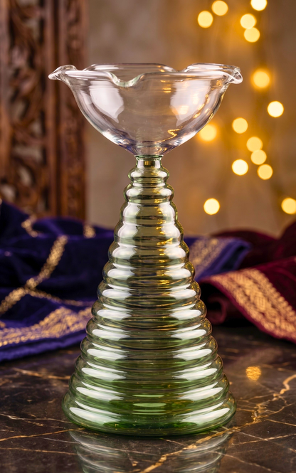 Designer Borosilicate Glass Diya Set