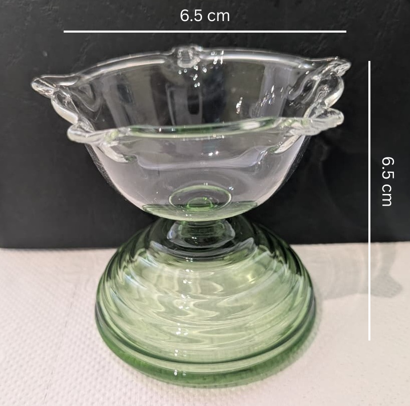 Satvika Handcrafted Borosilicate Glass Diya Set (1 Tall & 1 Small)