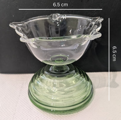 Satvika Handcrafted Borosilicate Glass Diya Set (1 Tall & 1 Small)