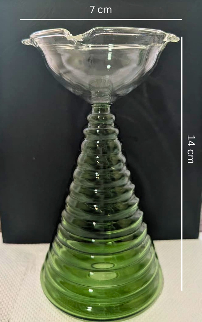 Satvika Handcrafted Borosilicate Glass Diya Set (1 Tall & 1 Small)